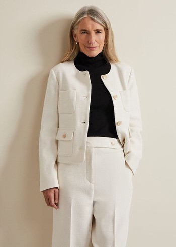 Phase Eight Ripley Boucle Coats White Canada | ZTAPYS-415